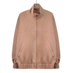 Valentino 2023 Collection brown cotton stand-collar zip-up jacket